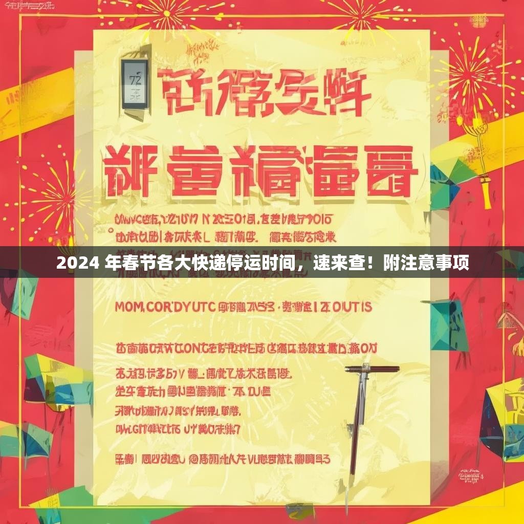 2024 年春节各大快递停运时间，速来查！附注意事项