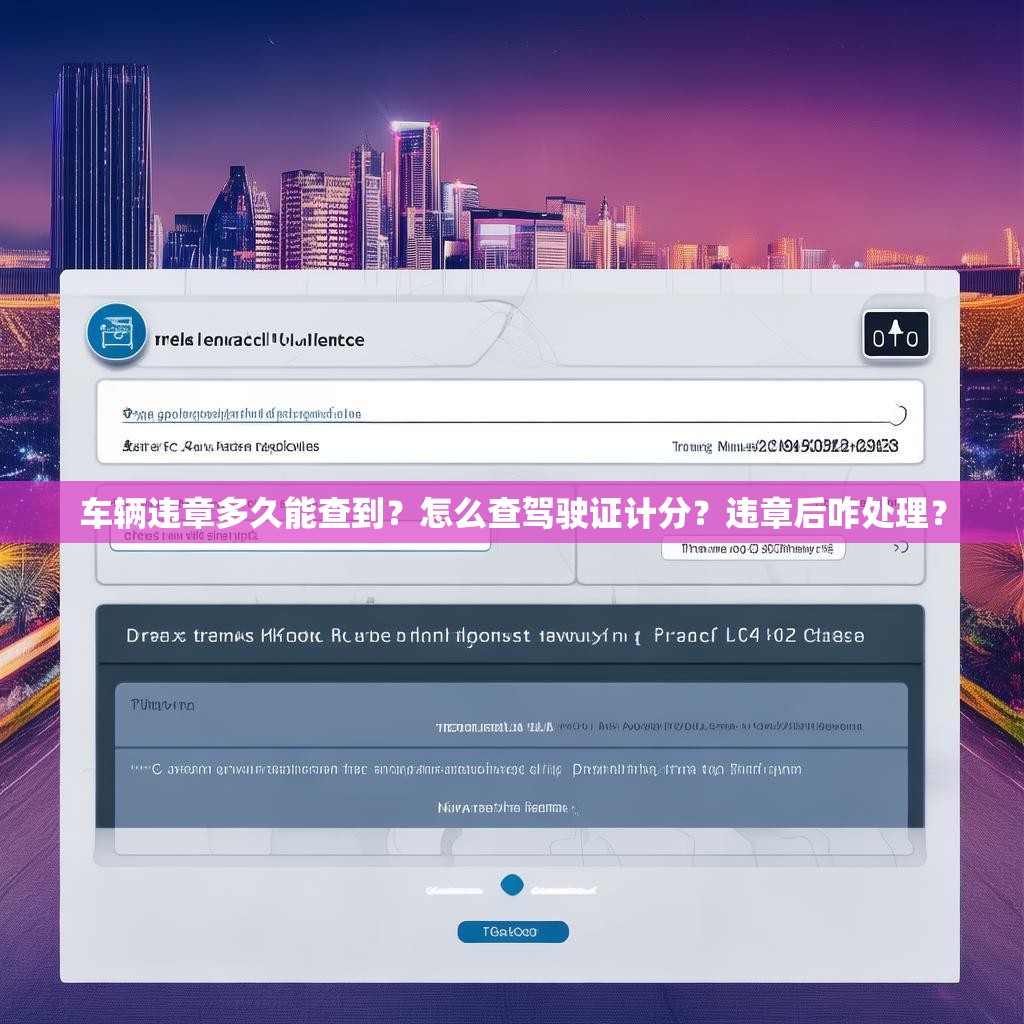 车辆违章多久能查到？怎么查驾驶证计分？违章后咋处理？