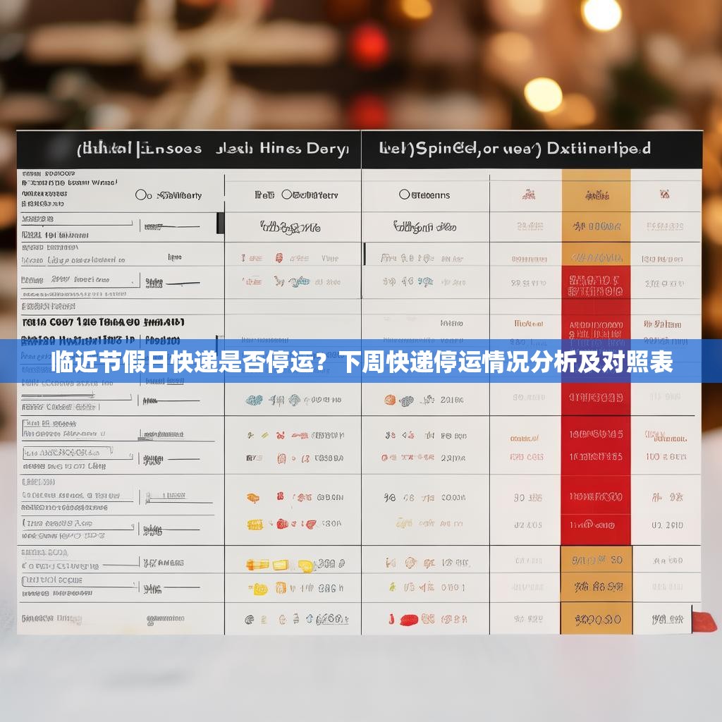 临近节假日快递是否停运？下周快递停运情况分析及对照表
