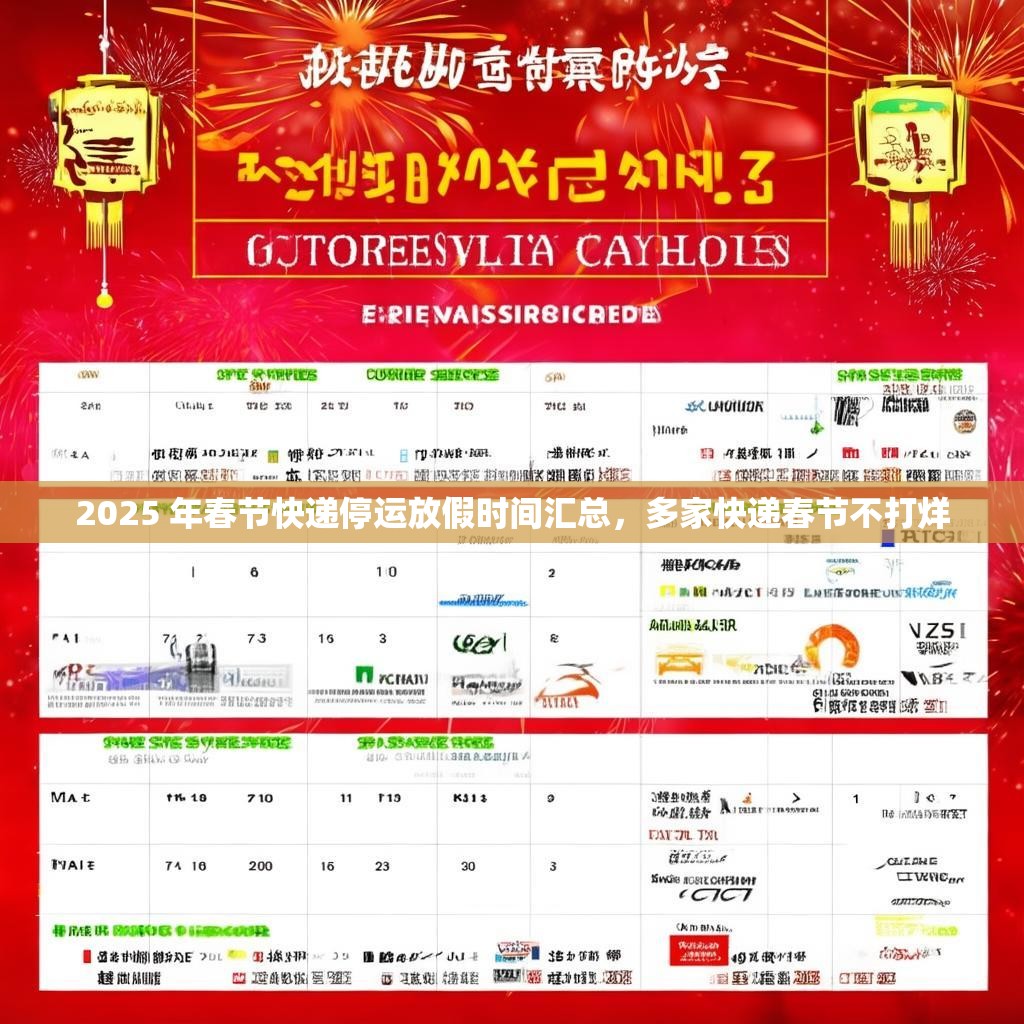2025 年春节快递停运放假时间汇总，多家快递春节不打烊