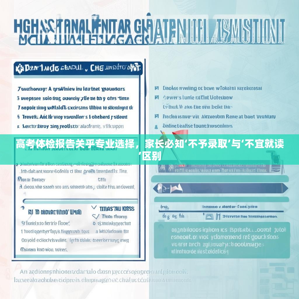 高考体检报告关乎专业选择，家长必知‘不予录取’与‘不宜就读’区别
