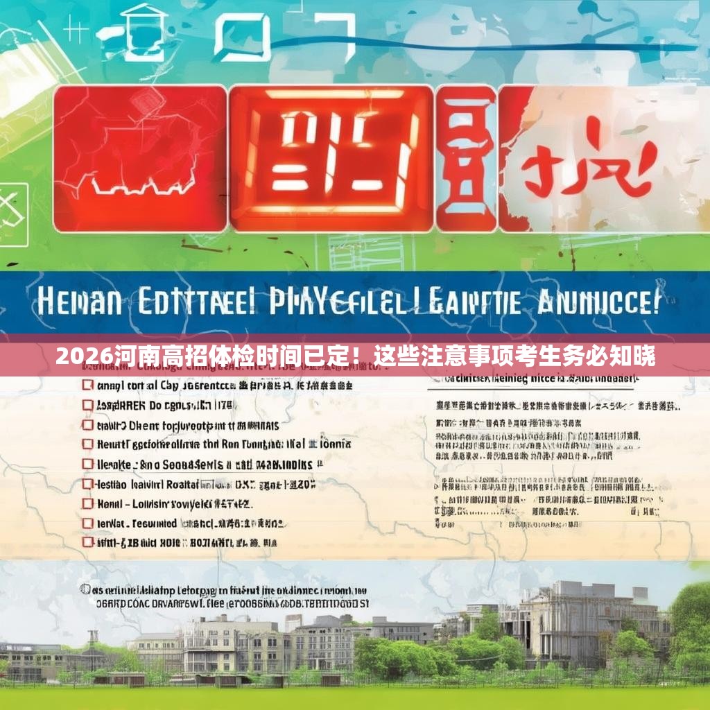 2026河南高招体检时间已定！这些注意事项考生务必知晓