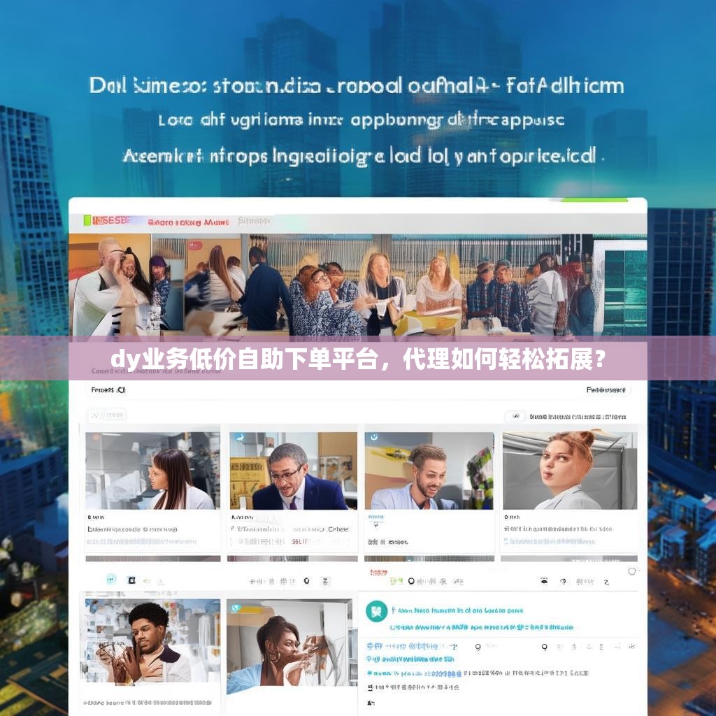 dy业务低价自助下单平台，代理如何轻松拓展？