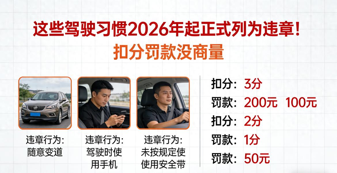 2026 年交通新规!新增 5 类违章行为,老司机也易踩坑