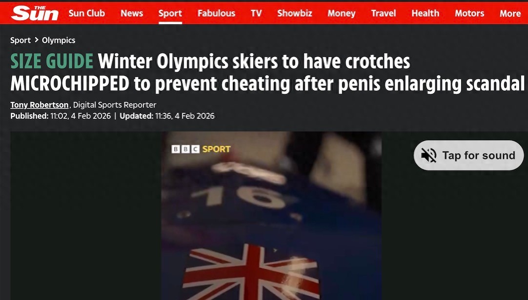 米兰冬奥会防运动员作弊奇招:比赛服裆部装芯片